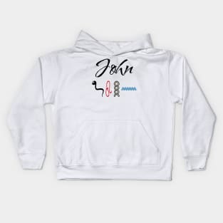 JOHN-American names in hieroglyphic letters-JOHN, name in a Pharaonic Khartouch-Hieroglyphic pharaonic names Kids Hoodie